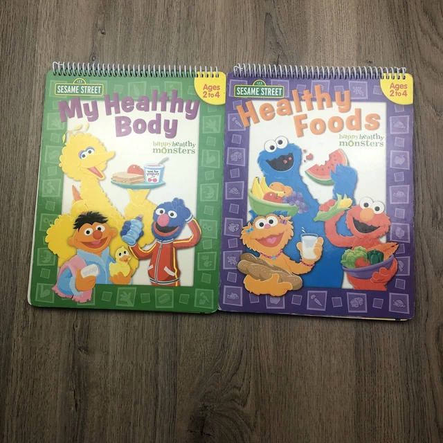 Sesame Street Activity Board Books Healthy Body Healthy Food EUC 2005
