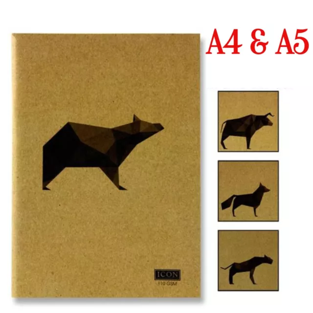 A4 A5 Sketching Book Animal Kraft Cover Drawing Paper Pad Children Art Craft