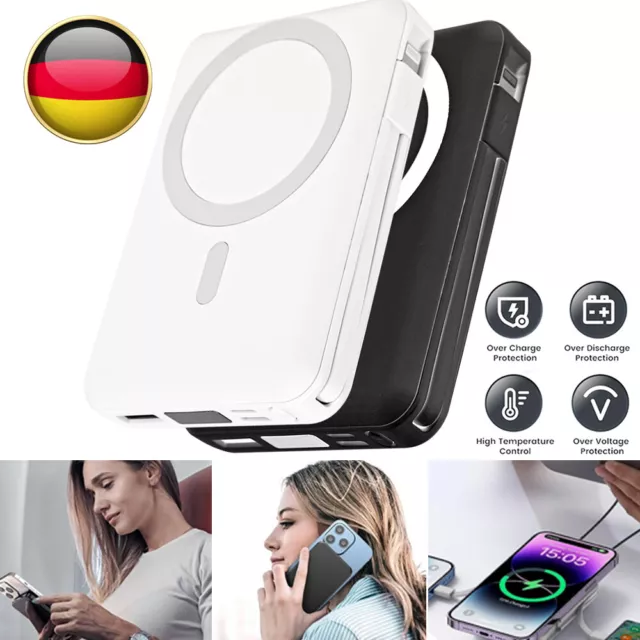 10000mAh Magnetische Wireless Powerbank 20W Fast Charging für iPhone Android DE