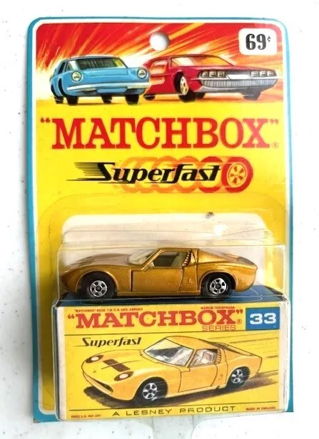 Matchbox Superfast #33 Lamborghini Miura P400 Rare Blister Pack Mint