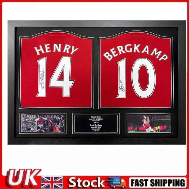 Arsenal FC Bergkamp & Henry Signed Shirts (Dual Framed) Official Licensed Produc