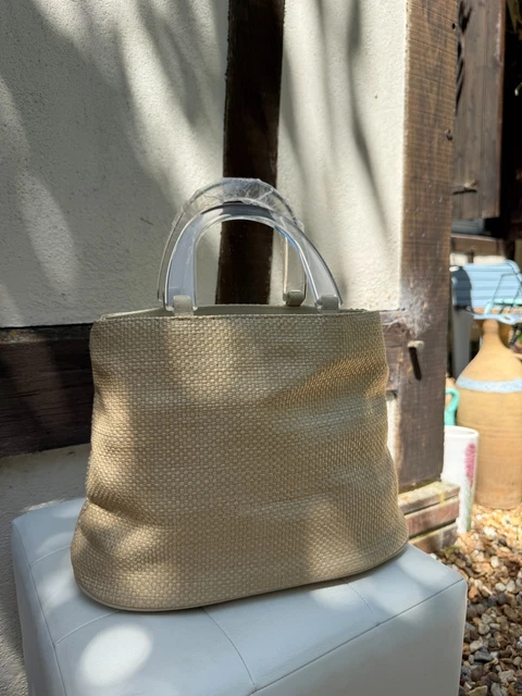 Sac Malette Vintage Estée Lauder Bleu Art Déco - Métal Doré - Occasion Collection