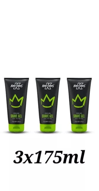 3x King of Shaves gel de afeitado enfriador para hombres productos de afeitado para hombres 3x175
