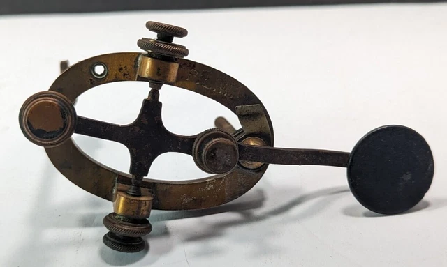 Pennsylvania Lines West Railroad RAILWAY BRASS LEGGED TELEGRAPH KEY ANTIQUE