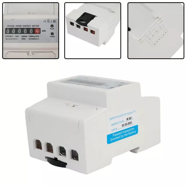 1 X 3 Phases Compteur ��lectrique Num��rique Triphas�� din Rail 20 (80) A Kwh