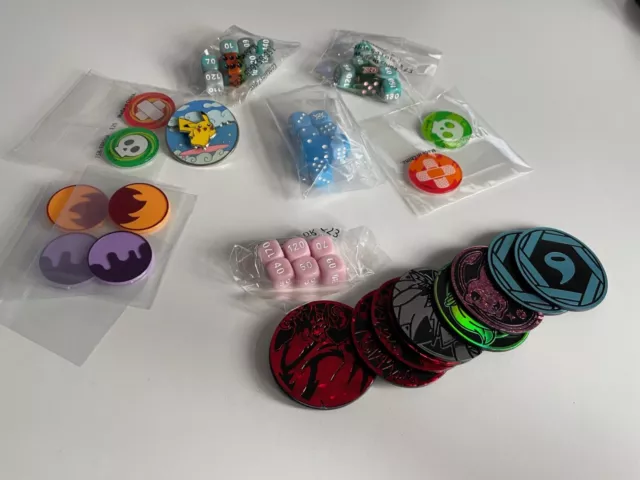 Pokemon TCG: Accessories - Damage Counters, Dice, Status Counters, Coins, Pins