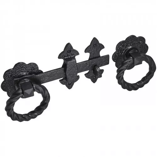 Twisted Ring Gate Latch Black Antique 210mm Old Hill Garden Cottage + Fixings