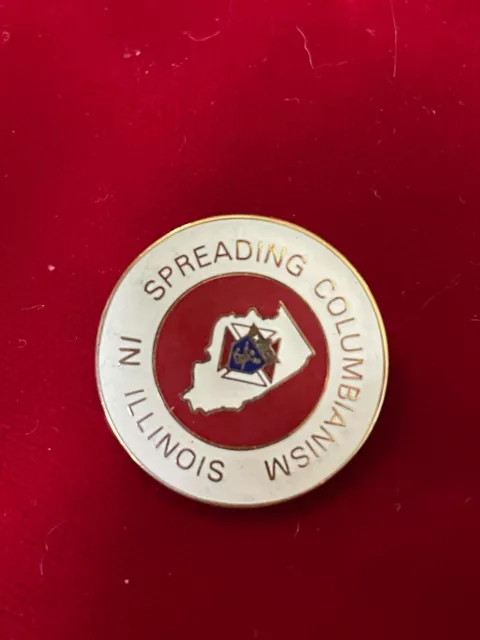 Spreading Columbianism In Illinois Knights Of Columbus Cloisonné Enamel Tie Pin