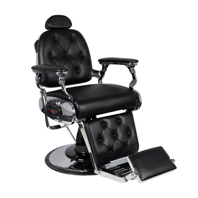 Silla de barbero silla de peluquería Barber Gabbiano Pietro negra