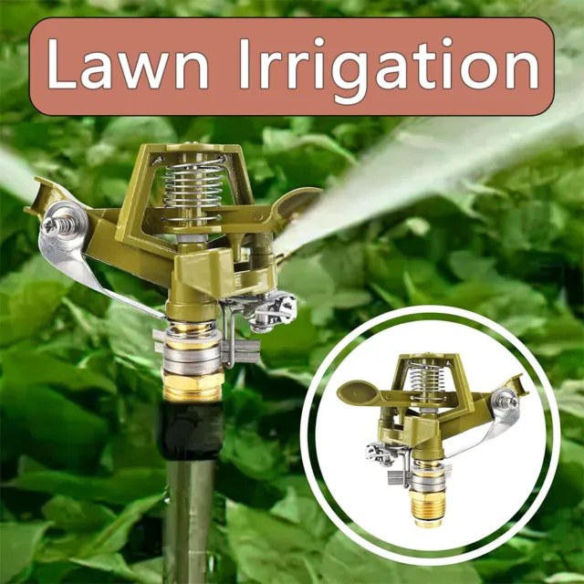 4' Sprinkler Head Adjustable Impact Sprinkler Spray Lawn Water Irrigation Tool