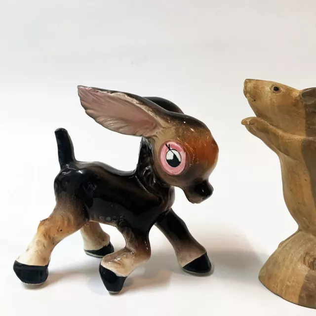 Vintage 1950-60s - Big-Eared  DONKEY FOAL Ceramic Figurine 12cmH,   JAPAN