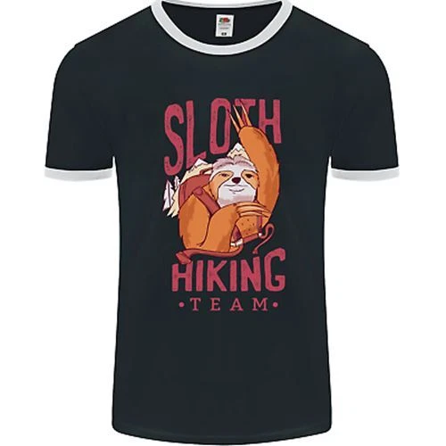 Sloth Hiking Team Trekking Rambling Funny Mens Ringer T-Shirt FotL