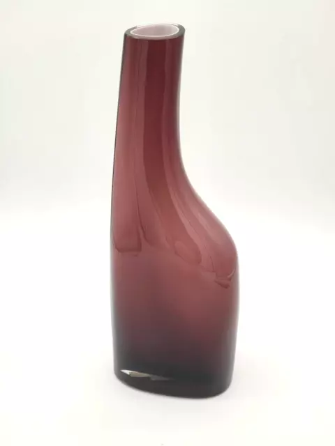 Vintage Art Glass Vase Amethyst cased with White - made in Sweden - 27cm tall