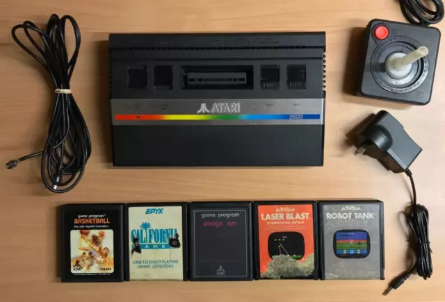 Atari 2600 Junior Console + 5 Games - Complete Setup