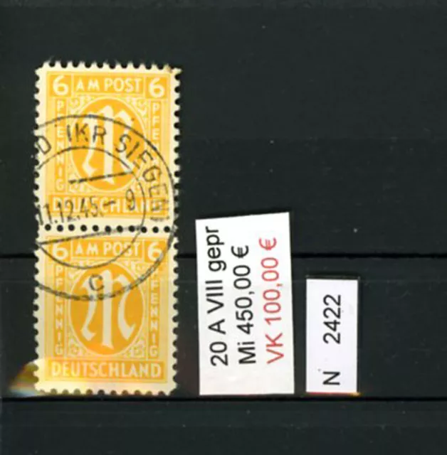 BM3043, AM Post, o, 20 A, PLF VIII, geprüft Hettler BPP