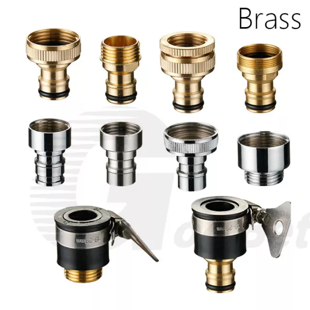 Garden Kitchen Tap Thread Connector Water Hose Pipe Adapter Joiner Brass Fitting