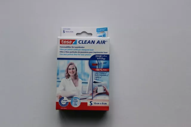 tesa Clean Air Laserdrucker Filter Feinstaub Selbstklebend Größe S 10 x 8 cm