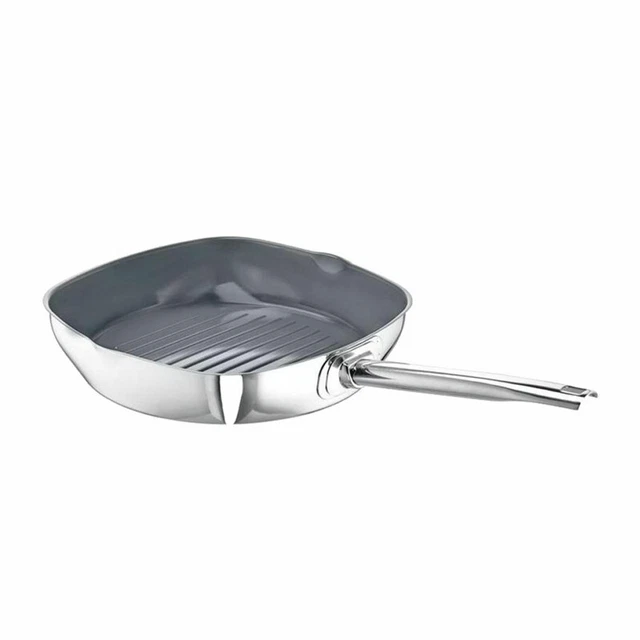 Schulte-Ufer Grillpfanne Green Life, Induktionsgeeignet, Edelstahl, 28x28 cm