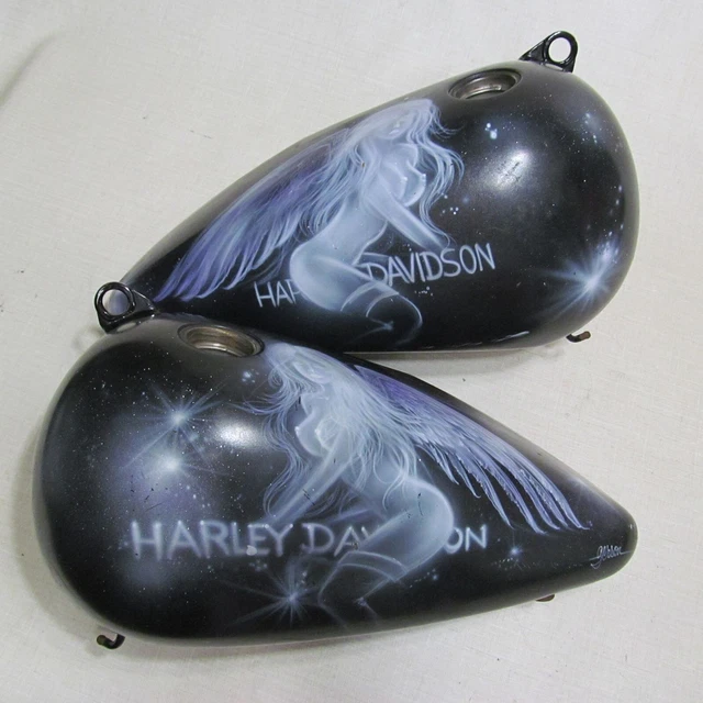HARLEY DAVIDSON 1998 Flstc Oem Black Gas Tank Custom Airbrush Painted