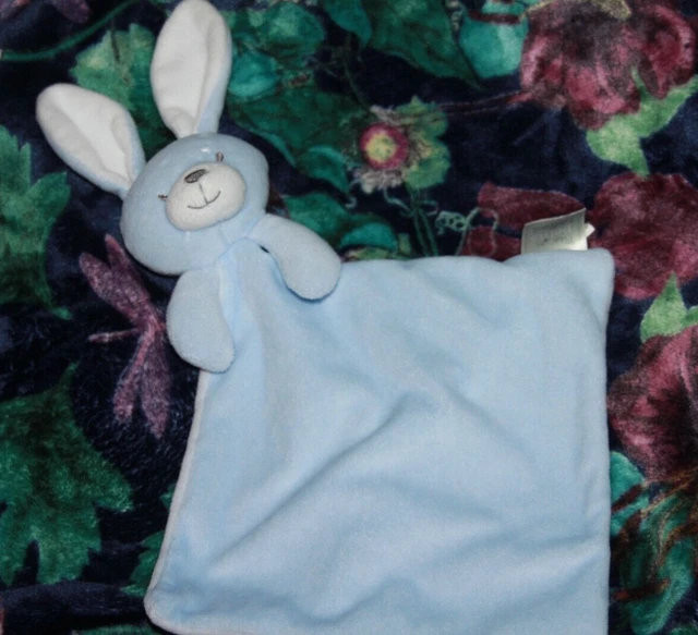 doudou MES PETITS CAILLOUX LAPIN PLAT BLEU COMME NEUF JAMAIS SERVI