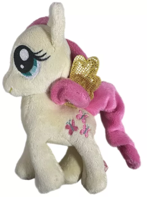 Hasbro My Little Pony Yellow Fluttershy 6” Plush Aurora World W/ Pink Butterfly