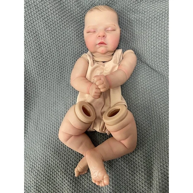 21" Peaches Reborn Baby Doll Kits Unifinished Parts with Cloth Body Painted Hair