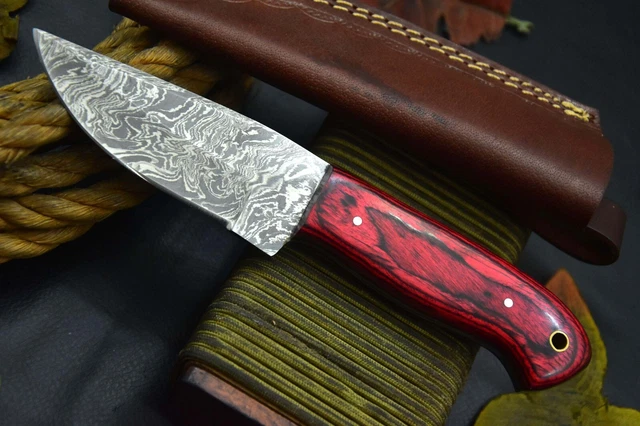 Custom 7.8"OAL Hand Forged Damascus Steel Hunting Knife Handmade (Q894-A) 4