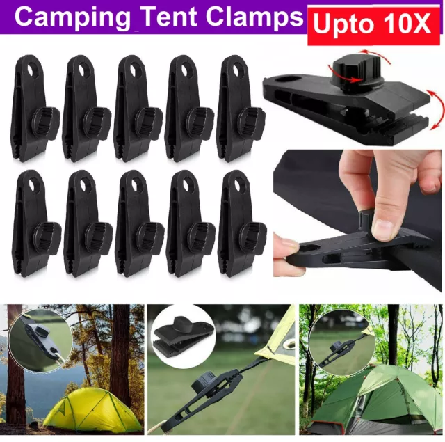 Awning Clamp Tarp Tent Clips Canvas Clamps Heavy Duty Camping Survival Grip Tool