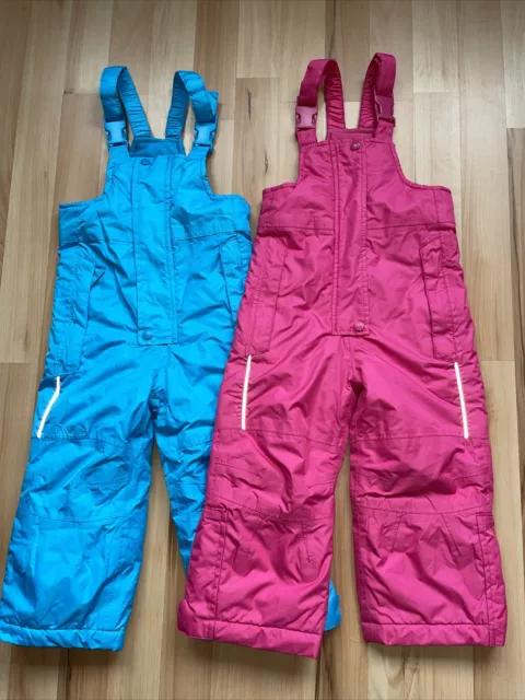 2 x impidimpi Schneehose Gr.86/92 Pink Blau TOP Skihose warm mit Träger Hose