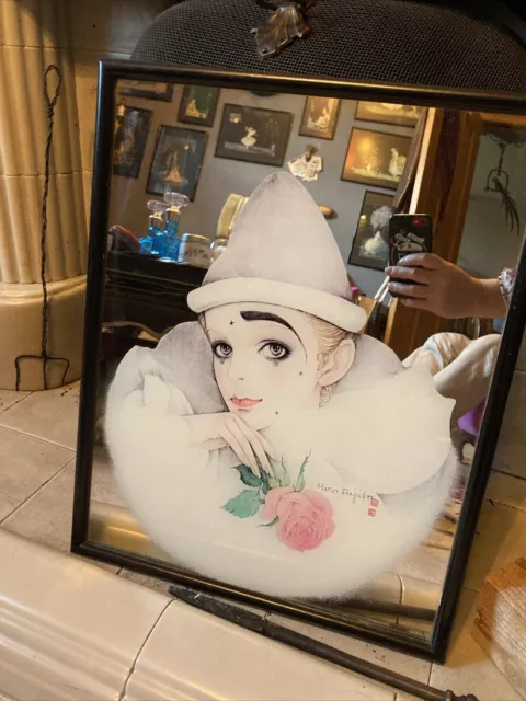 Vintage Scandecor Mira Fujita Pierrot Clown Design Mirror Kitsch Retro 70/80s