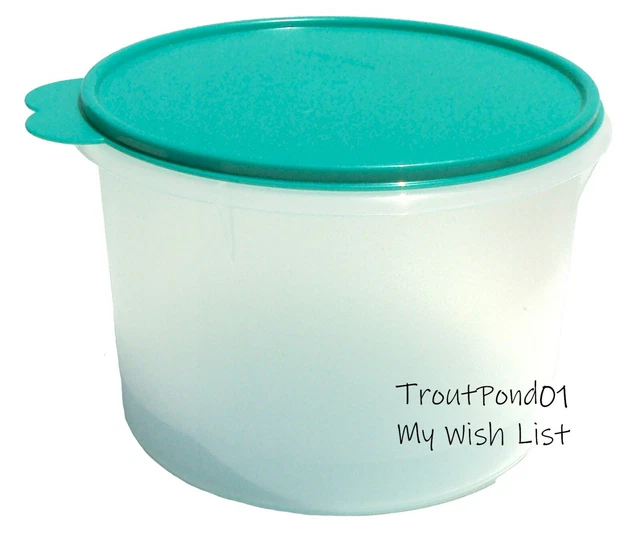 TUPPERWARE STACKING NESTING Canister Sheer Storage Container Teal Seal