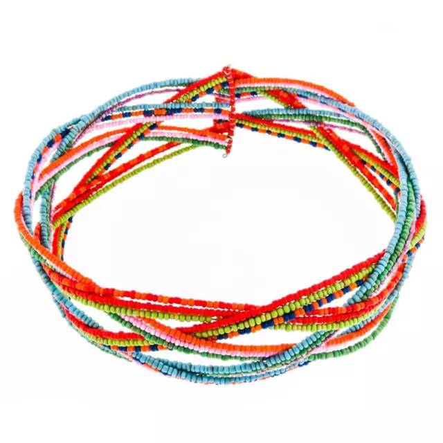 Collier plastron corde, bois et fil multicolore