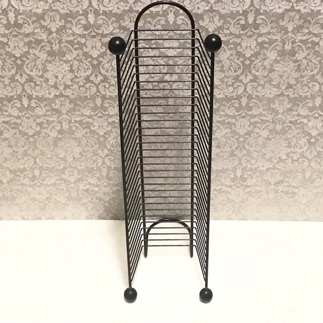 Black Metal 30 CD Capacity Shelf Media Storage Tower Rack Organizer Stand Holder