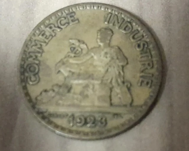 ANCIENNE PIECE BON pour 50 centimes de FRANC 1923 old coin collection