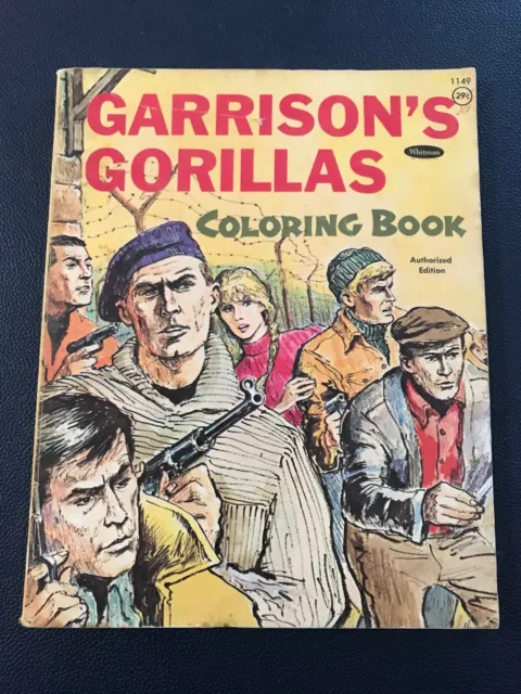 1960's Garrisons Gorillas WWII Army Guerilla Military Coloring Book 4 pages done