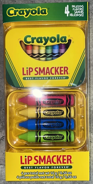 Crayola Crayon Lip Smacker 4 Pc Lip Balm With Tin