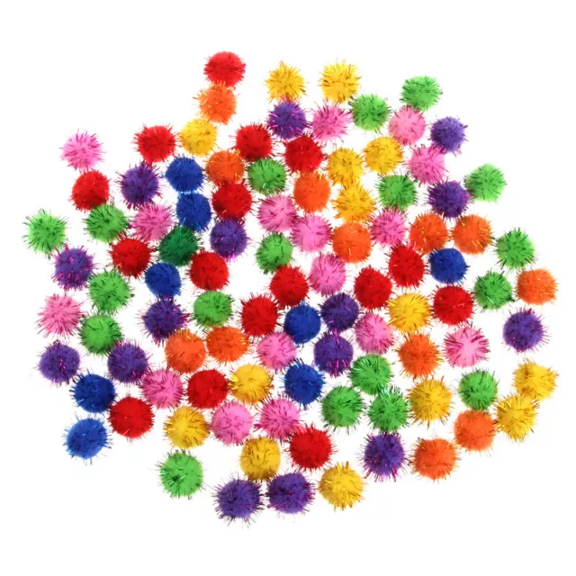 100Pcs Colorful Mini Sparkly Glitter Tinsel Small Pom For