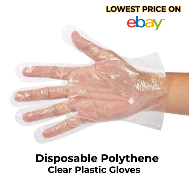 DISPOSABLE PLASTIC GLOVES PE Polythene Clear Catering Food Hairdressing