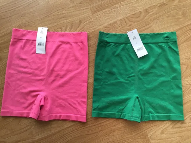 2 X GEORGE Asda G21 Cycling Shorts Style Knickers Medium Pink Green £8.00 -  PicClick UK