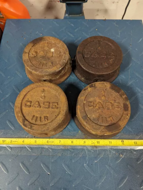 4 Old Cast Iron Case Eagle Threshing Machine Hub Caps #1