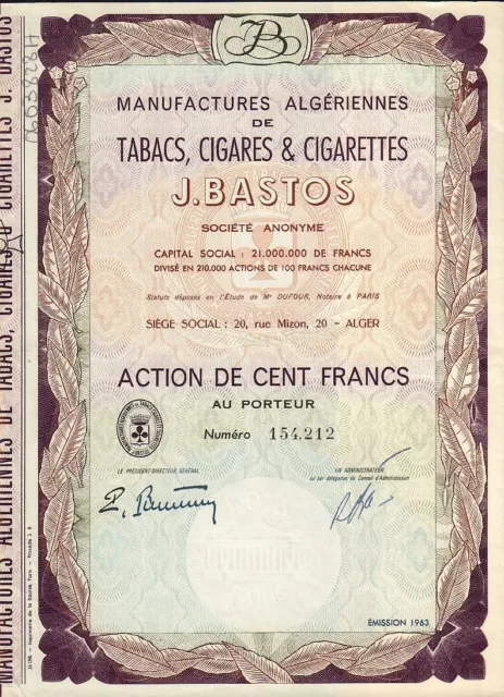 J Bastos Tobacco Cigars Cigarettes Algeria