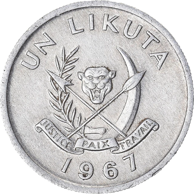 [#943664] Coin, CONGO, DEMOCRATIC REPUBLIC, Likuta, 1967