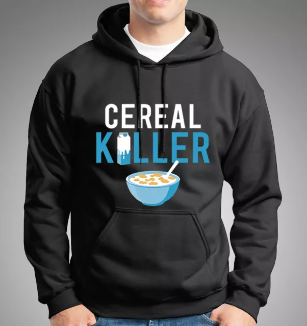 Men's CEREAL KILLER FUNNY Hooded Warm Birthday Top Christmas Gift Bikers Hoodies