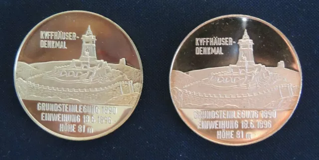 Medaillen 1990 100.Jahre Kyffhäuser-Kyffhäuserbund / Sachsen-Anhalt Cu / To