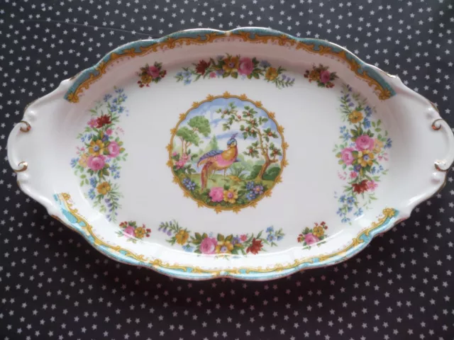 Royal Albert Chelsea Bird Small Oval Serving Dish With Side Handles.