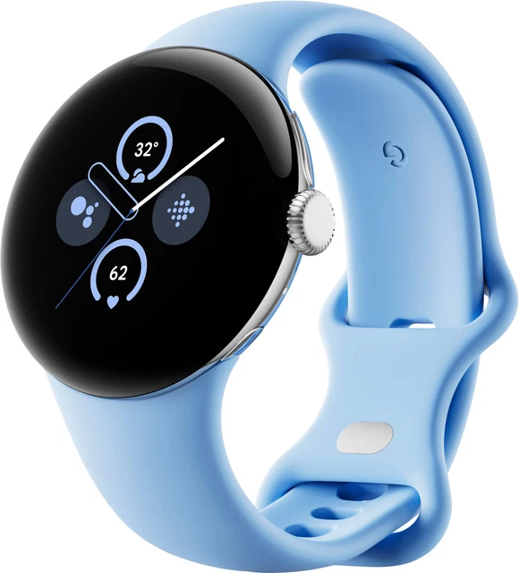 Google Pixel Watch 2 LTE and Wifi - Polished Silver/Bay Band - free postage