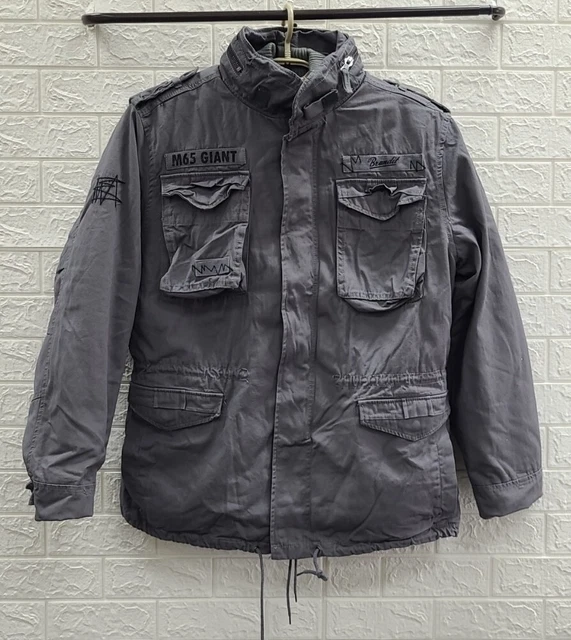 NEW BRANDIT CLASSIC M65 Style Field Jacket Removable Lining Gray Size