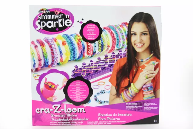 600 Loom Bänder CRA-Z-ART Shimmer 'n Sparkle Cra-Z-Loom Armband Macher NEU