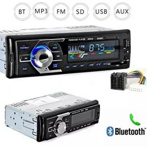 Stereo Auto Bluetooth Autoradio Vivavoce Radio Fm Mp3 Usb Aux Sd Card 180W