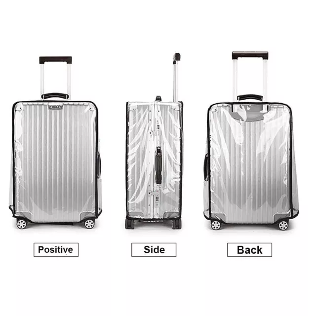 3X Transparent Waterproof PVC Travel Luggage Protector Suitcase Cover 26"-30" 3